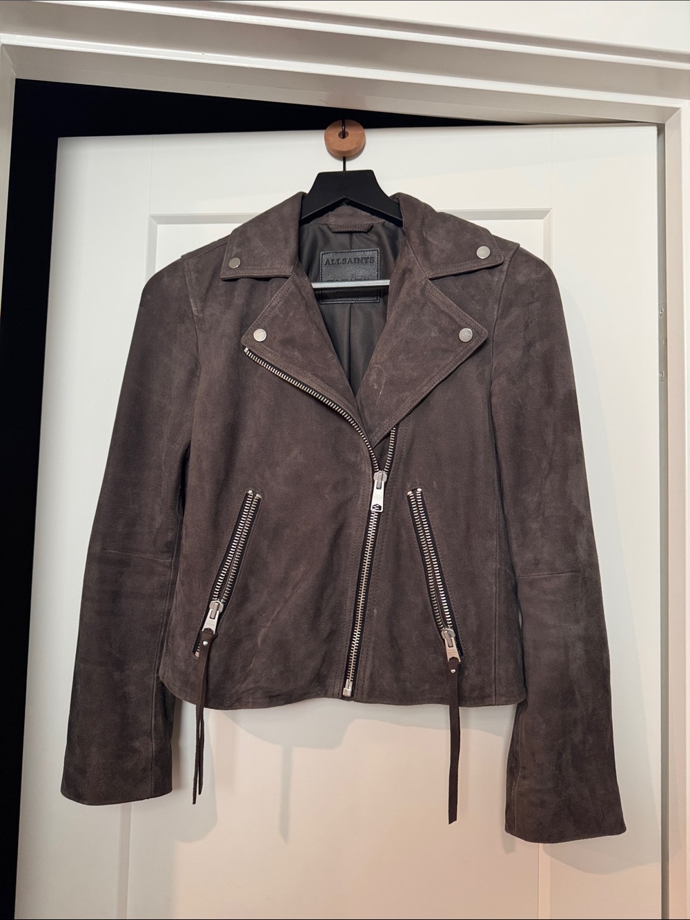 All Saints Suede Moto Jacket Size 4